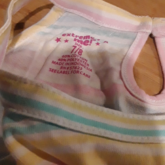 GIRLS  SWING HALTER  TOP W STRIPES PNK MLT - Picture 4 of 4